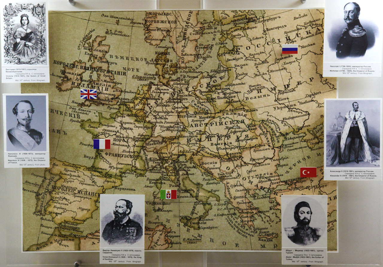 map of opposing sides in crimean war